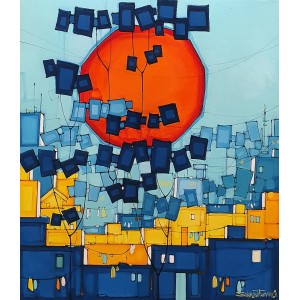 Salman Farooqi, 30 x 36 Inch, Acrylic on Canvas, Cityscape Painting, AC-SF-378
